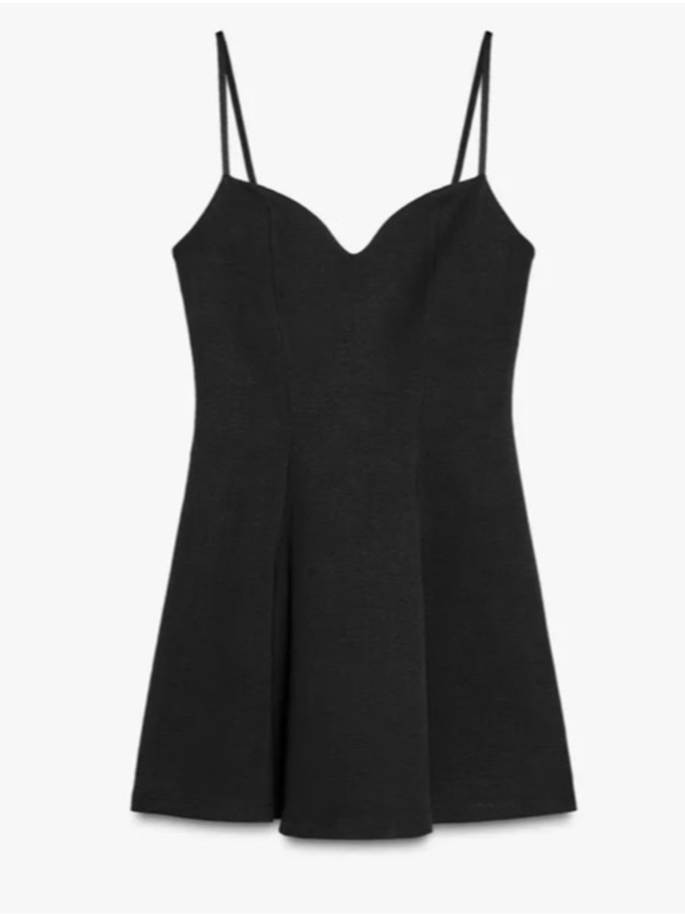 Zara Black Spaghetti Strap Fit-and-Flare Mini Dress